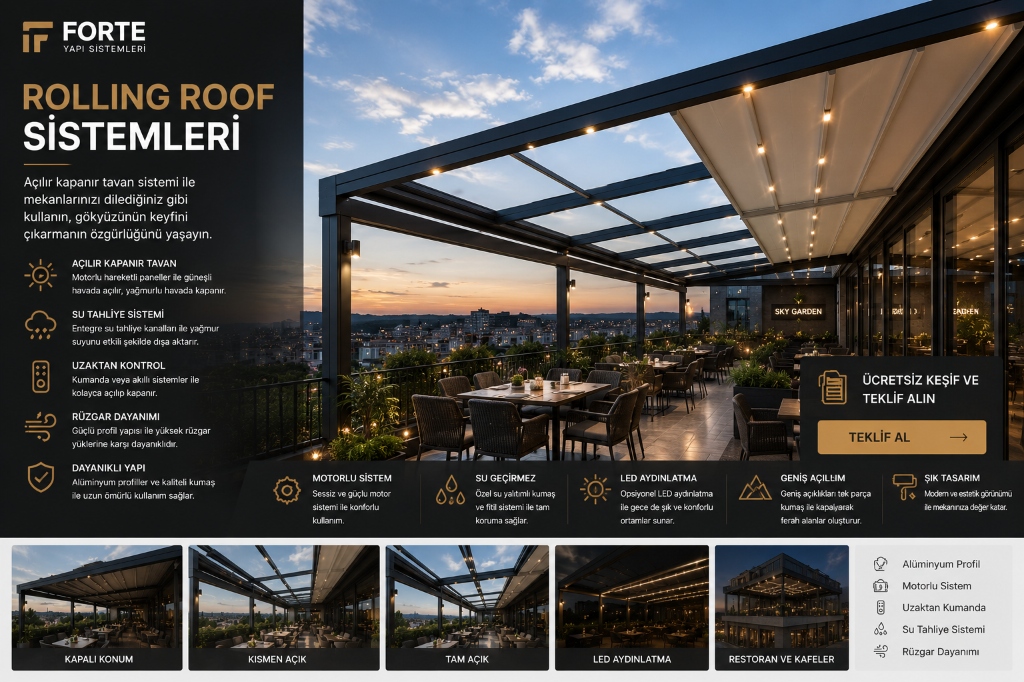 Rolling Roof Retractable Ceiling Technology: Both Folds and Retracts