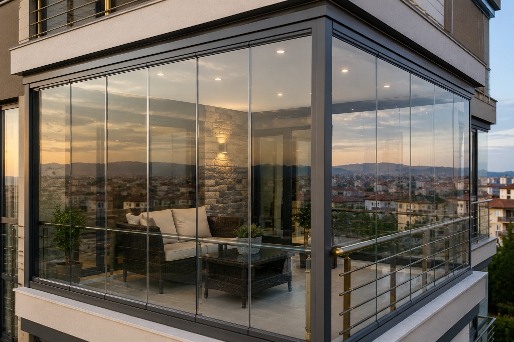 Modern Rezidans Katlanır Cam Balkon